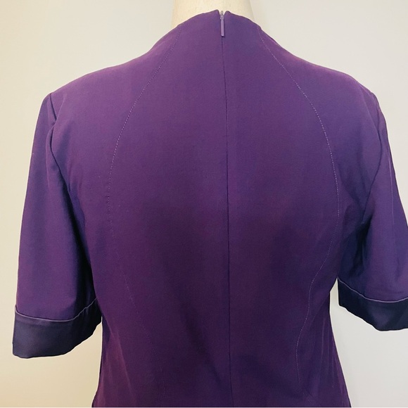 Delta Airlines Zac Posen Flight Attendant Dress Passport Plum, Gold Buttons - Picture 9 of 16